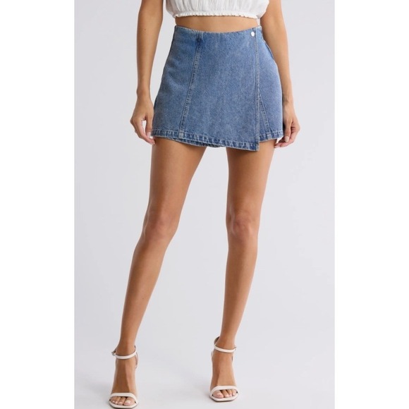 NWT Vigoss Denim Faux Wrap Skort SEE DESCRIPTION - Picture 1 of 7